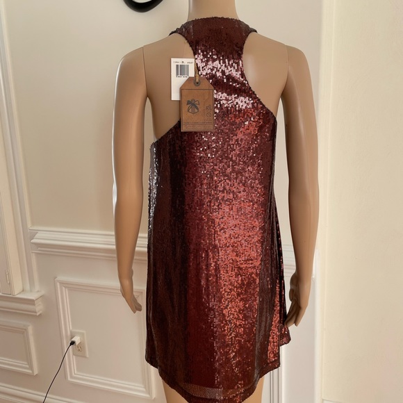 NWT French Connection Sequined Racerback Mini Dress, Size 10 - Picture 3 of 9
